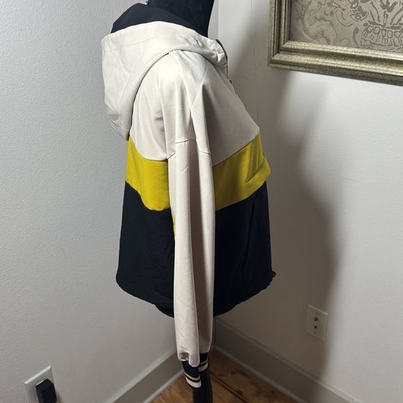 ZARA color block 1/4 front zipper lightweight top jacket hoodie Sz‎ M - Picture 4 of 13